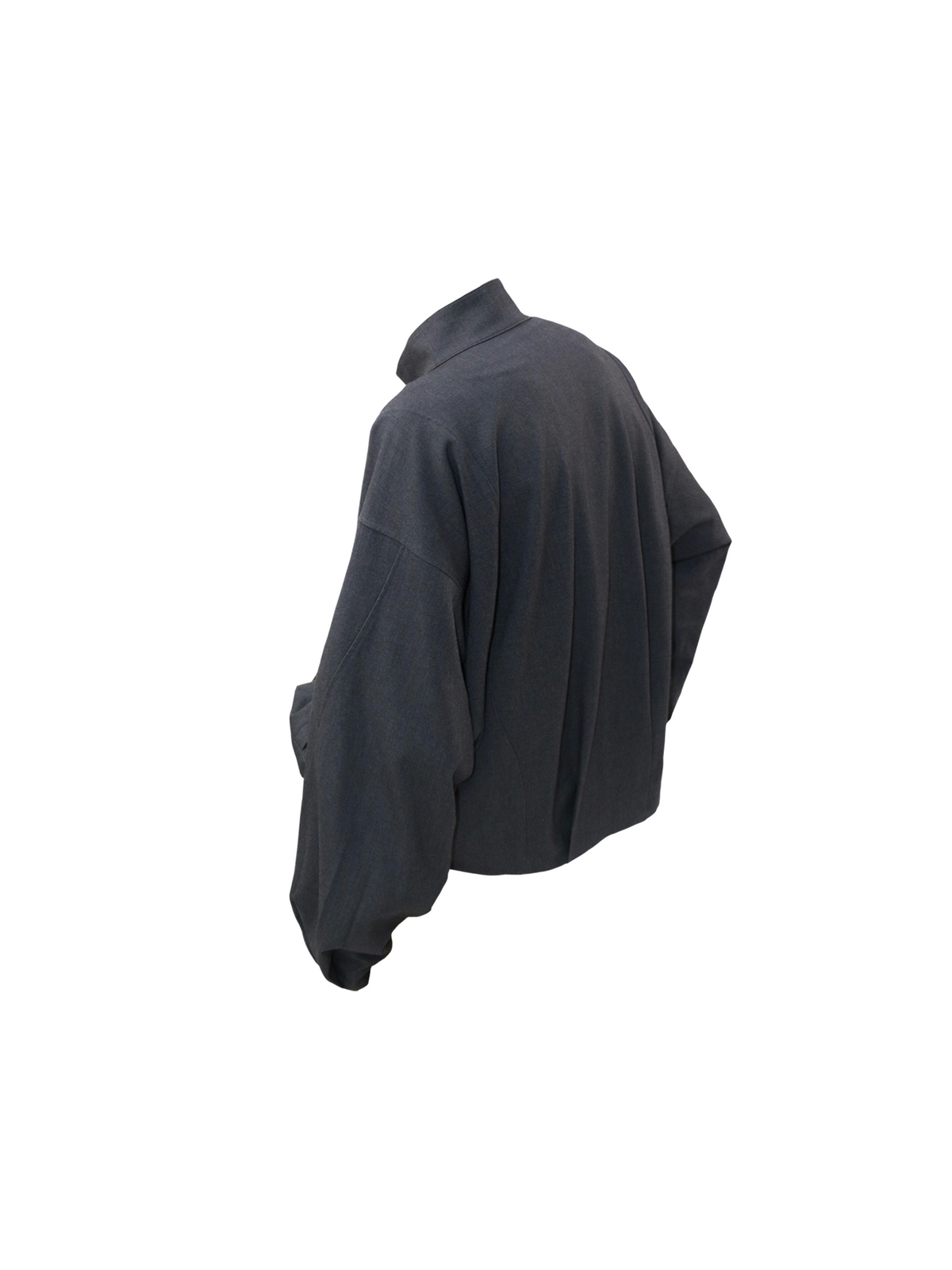 Casual Stand-Collar Jacket with 3D Pleats