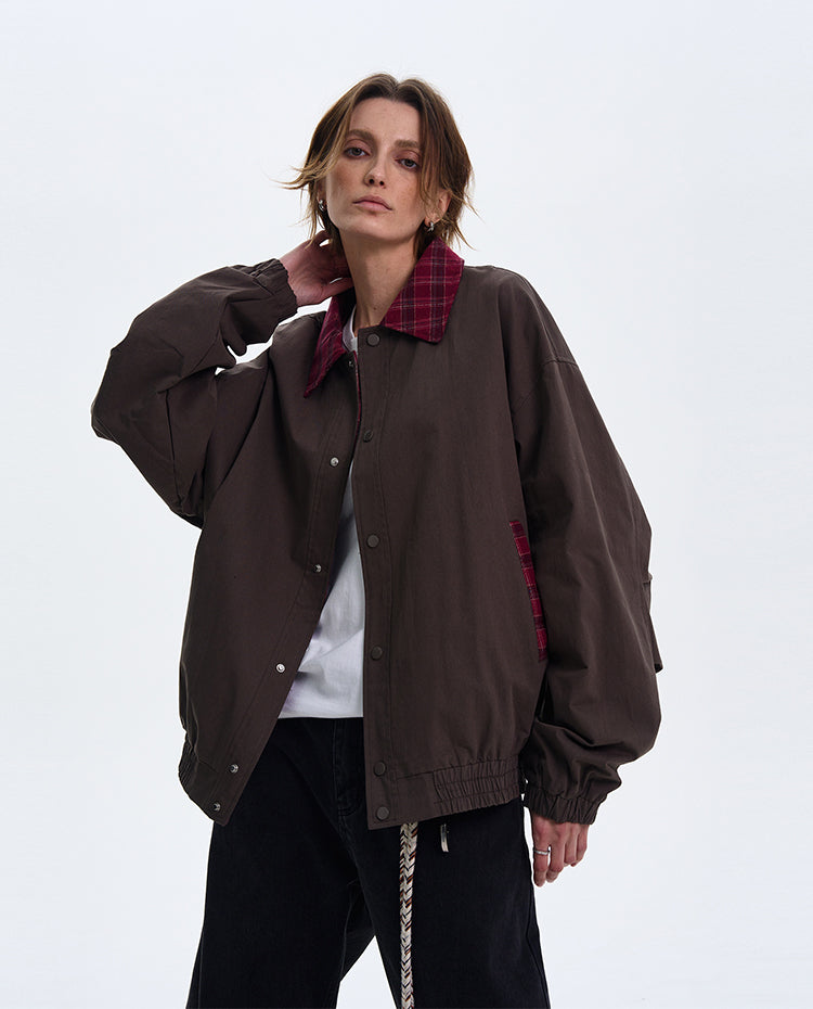 Checkered lapel jacket