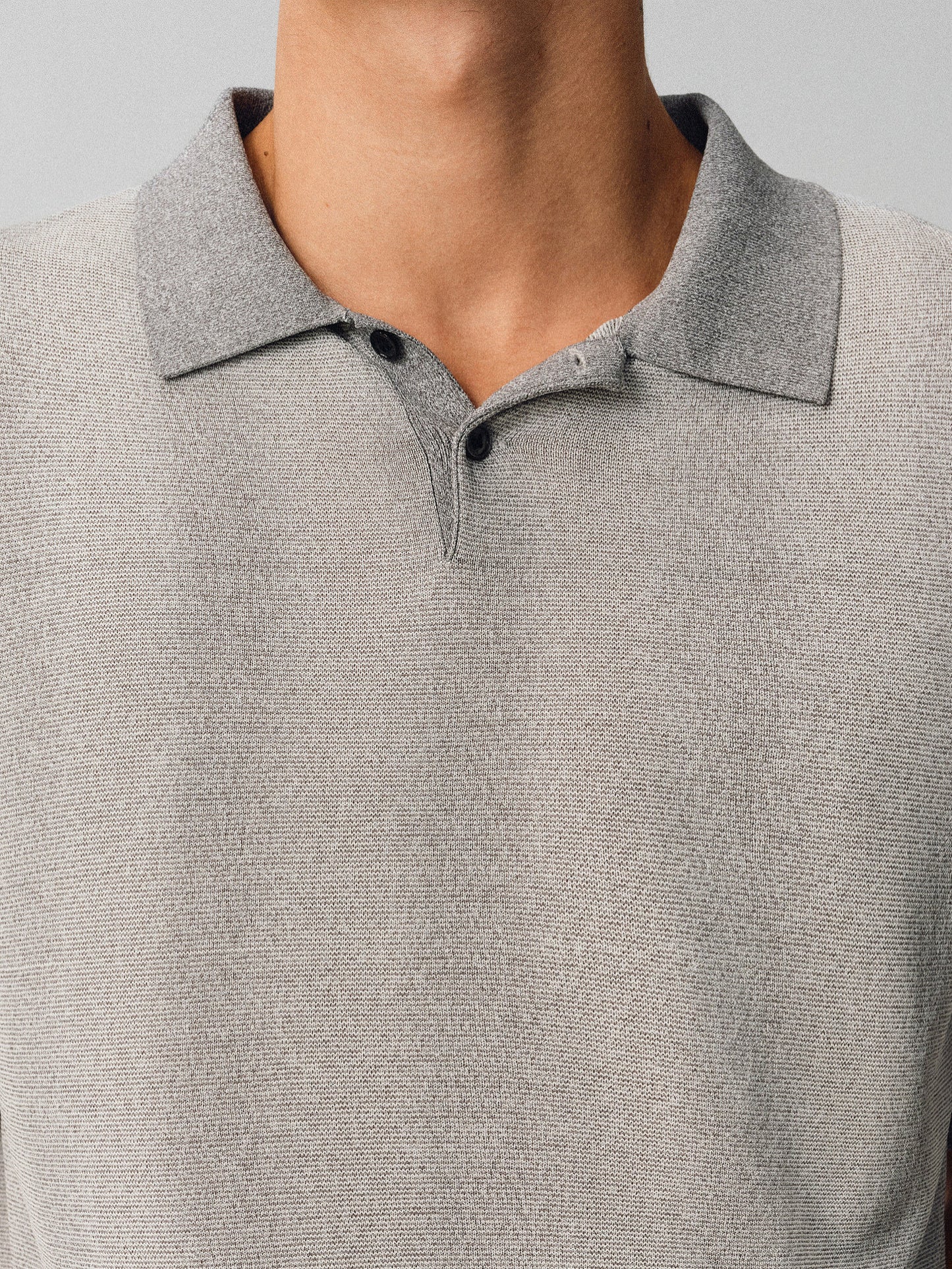 Gradient-Striped Knit Polo Shirt