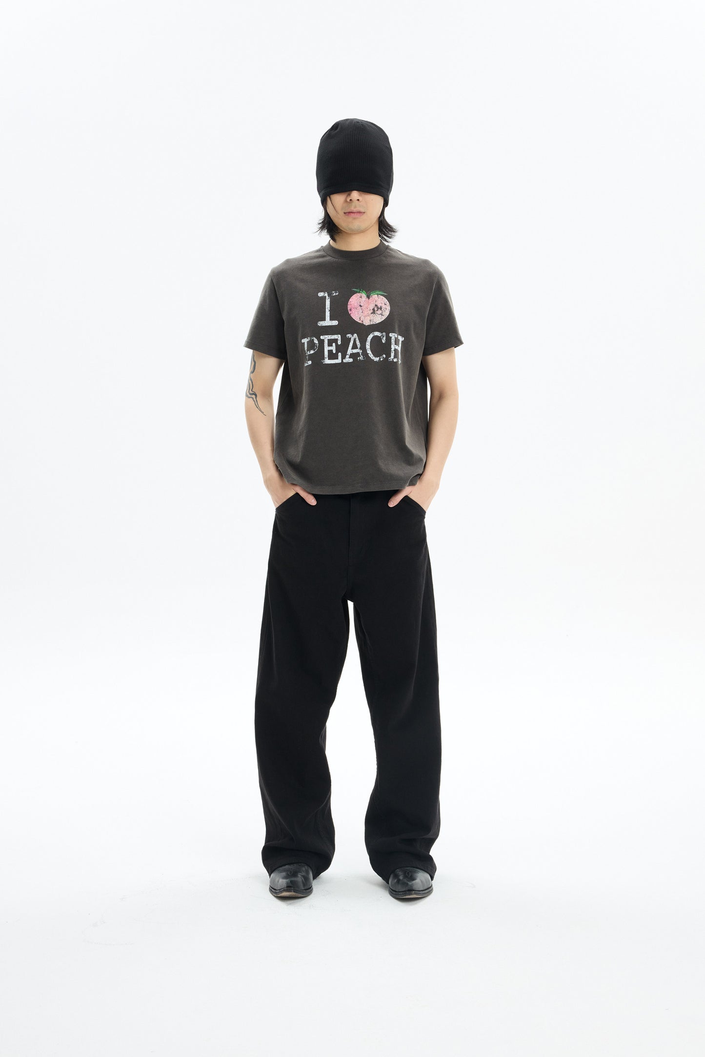 Peach Wash Print T-Shirt