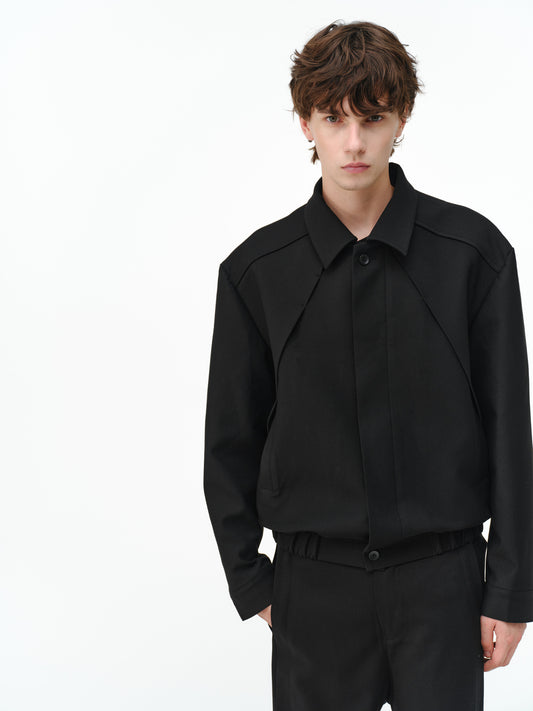 Deconstructed Straight-Shoulder Jacket