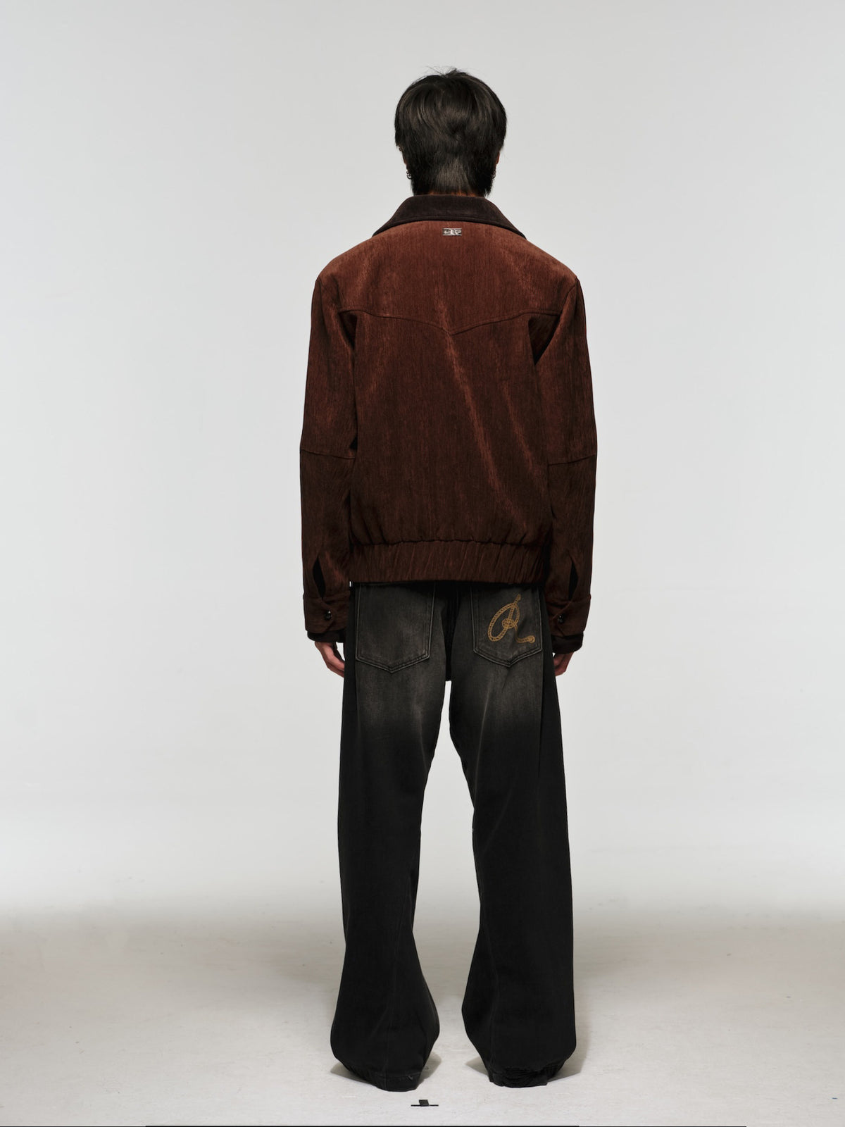 Short, Wide-Cut Velvet Jacket