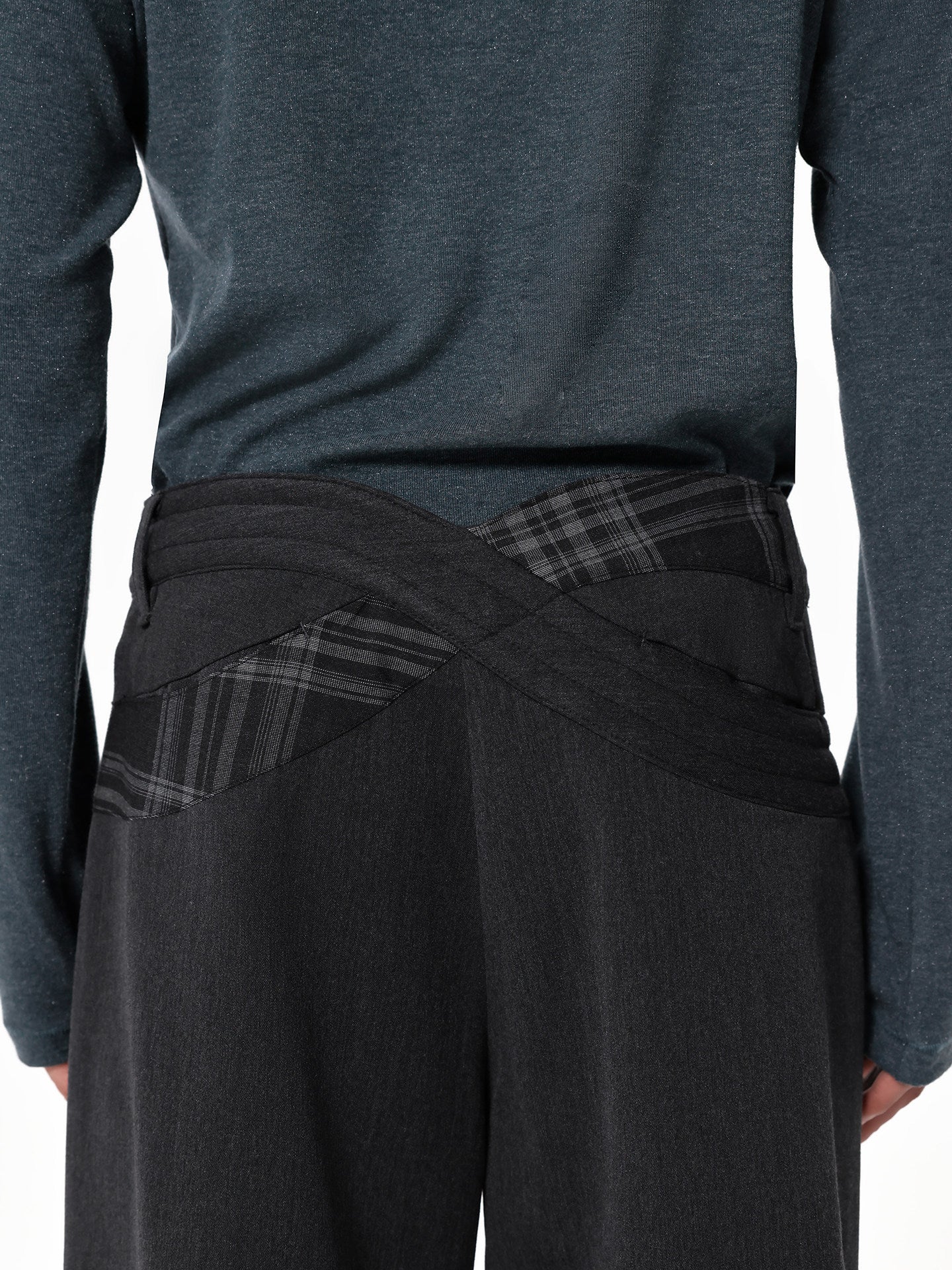 Checkered Straight-Leg Pants