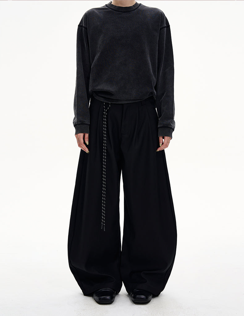 Unisex Pleated Casual Pants