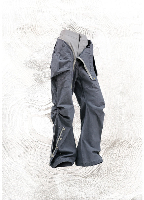 Work Pants with Removable Pleats and Buttons