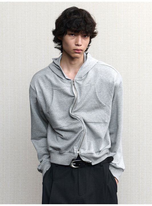 Sweatshirt with a Metal-Wire Hood