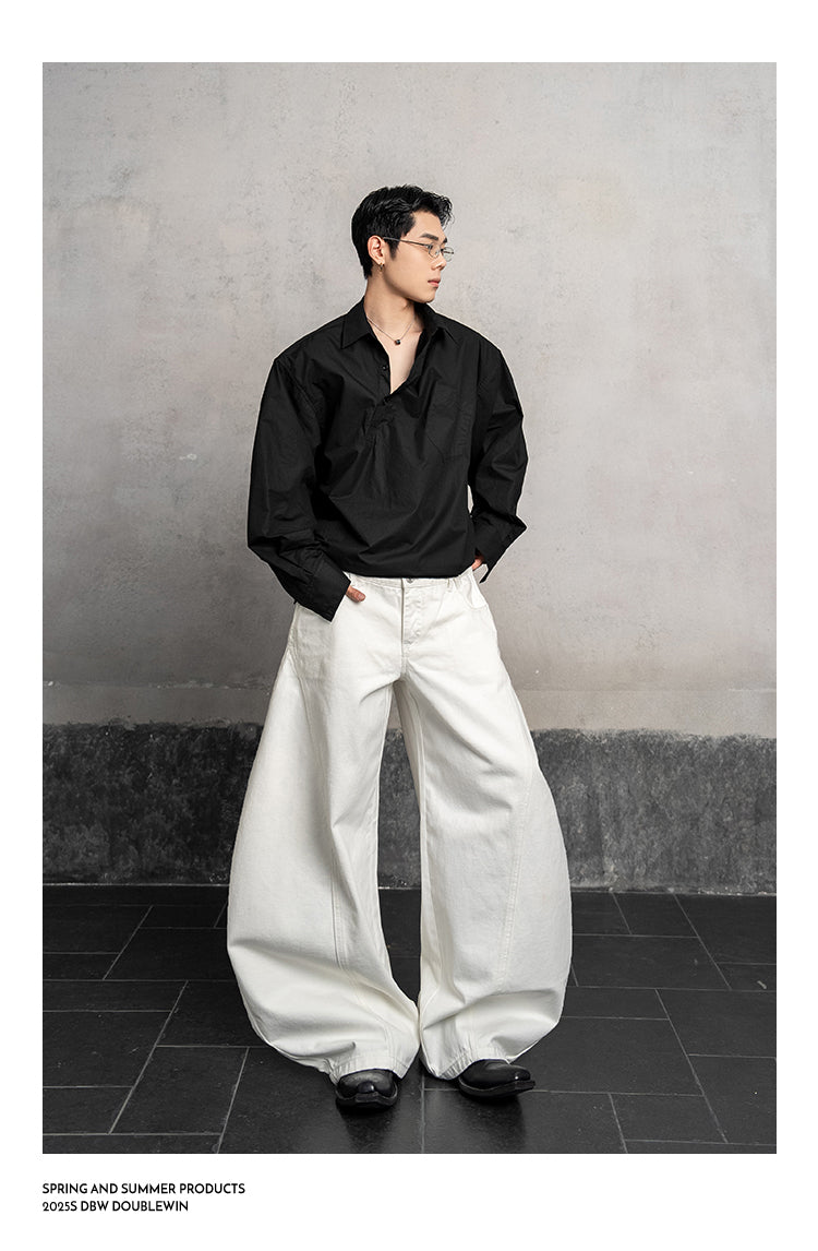 Asymmetrical Lapel Shirt