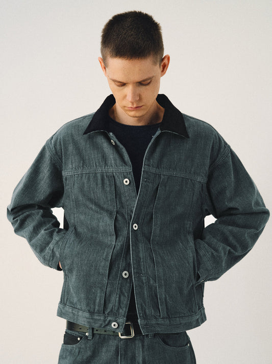 Corduroy Collar Denim Jacket