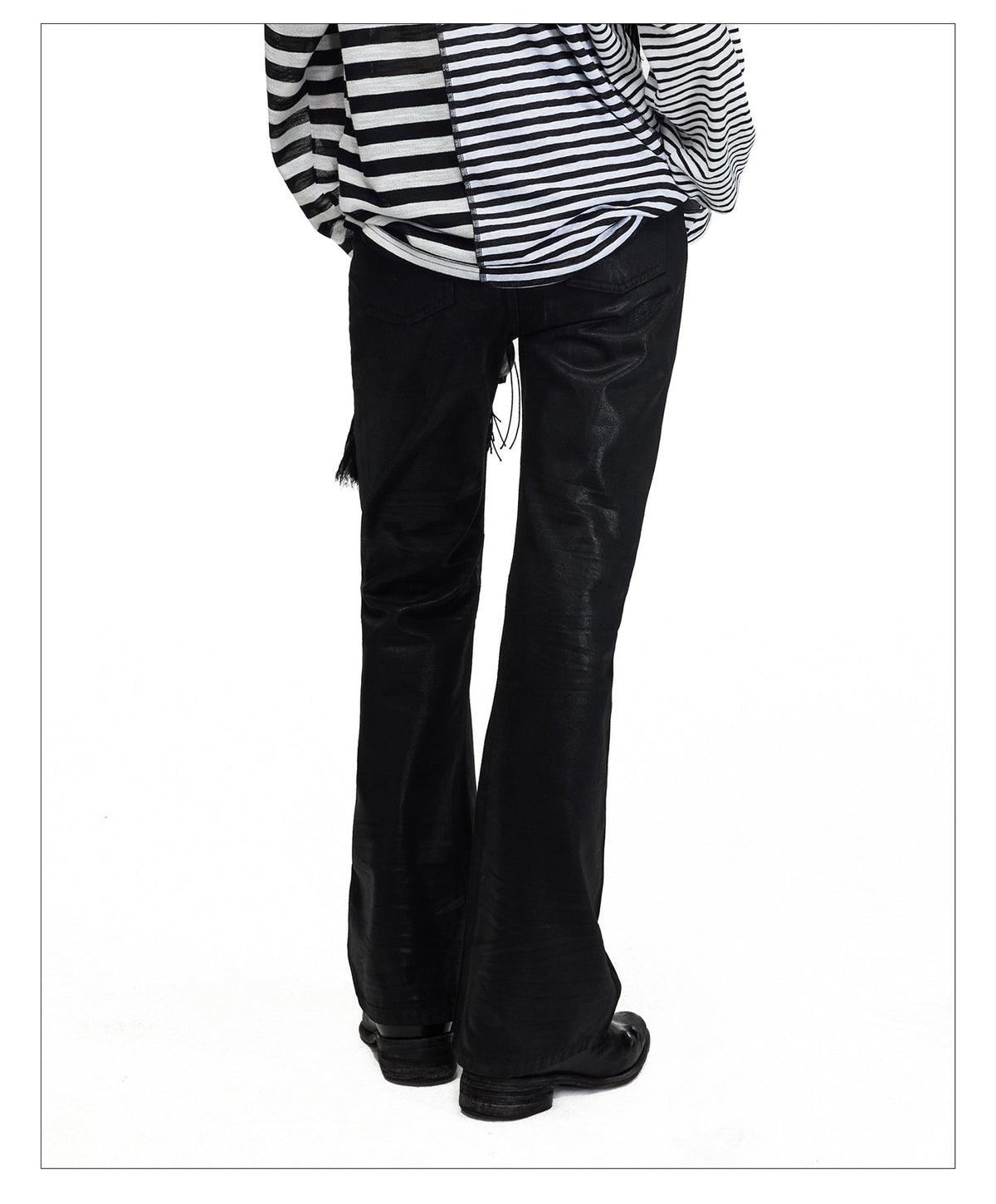 Matte-Wax Finish Skinny Denim Pants