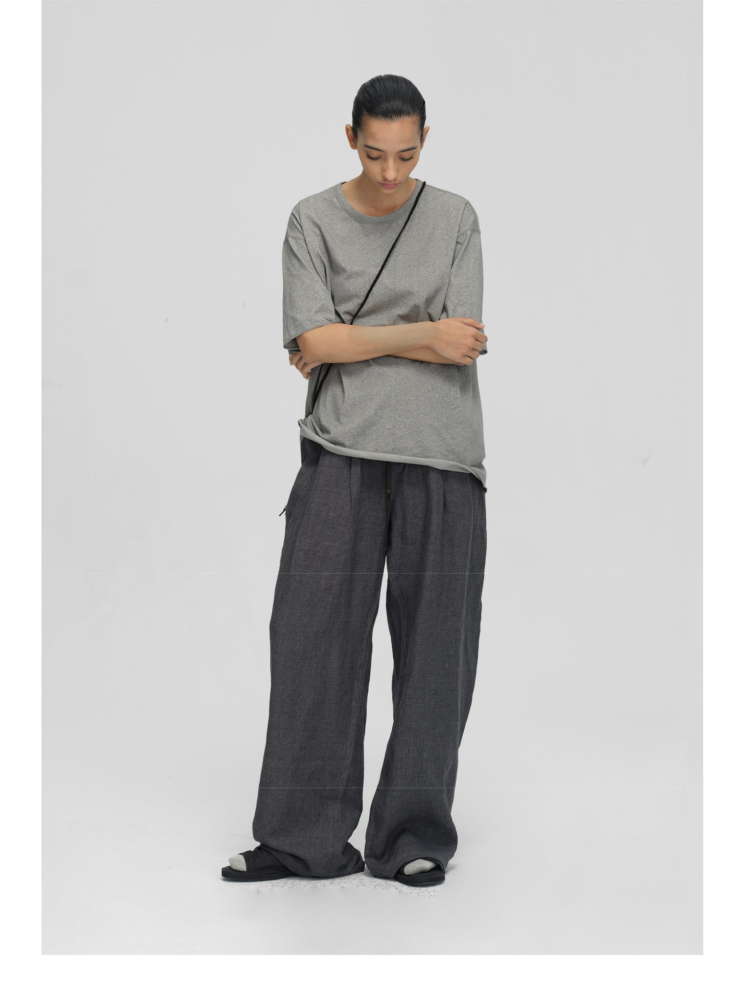 Casual Pants with Elastic Waist and Straight Legs