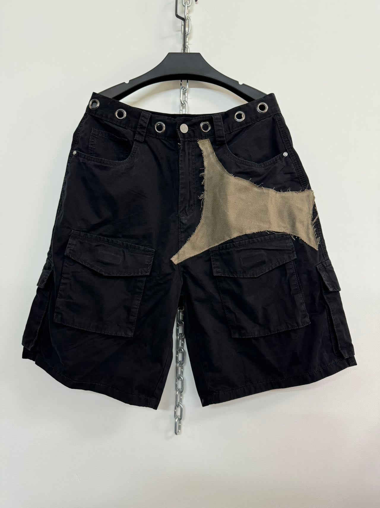 Patchwork Washed Shorts