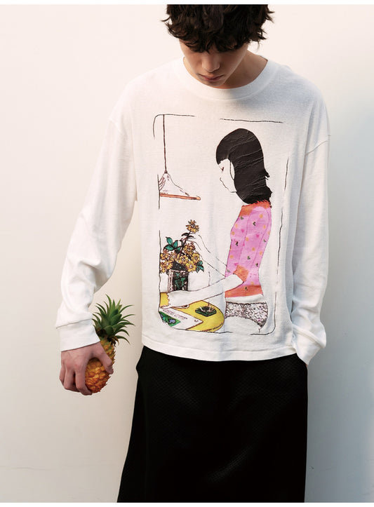 Floral Print Distressed T-Shirt