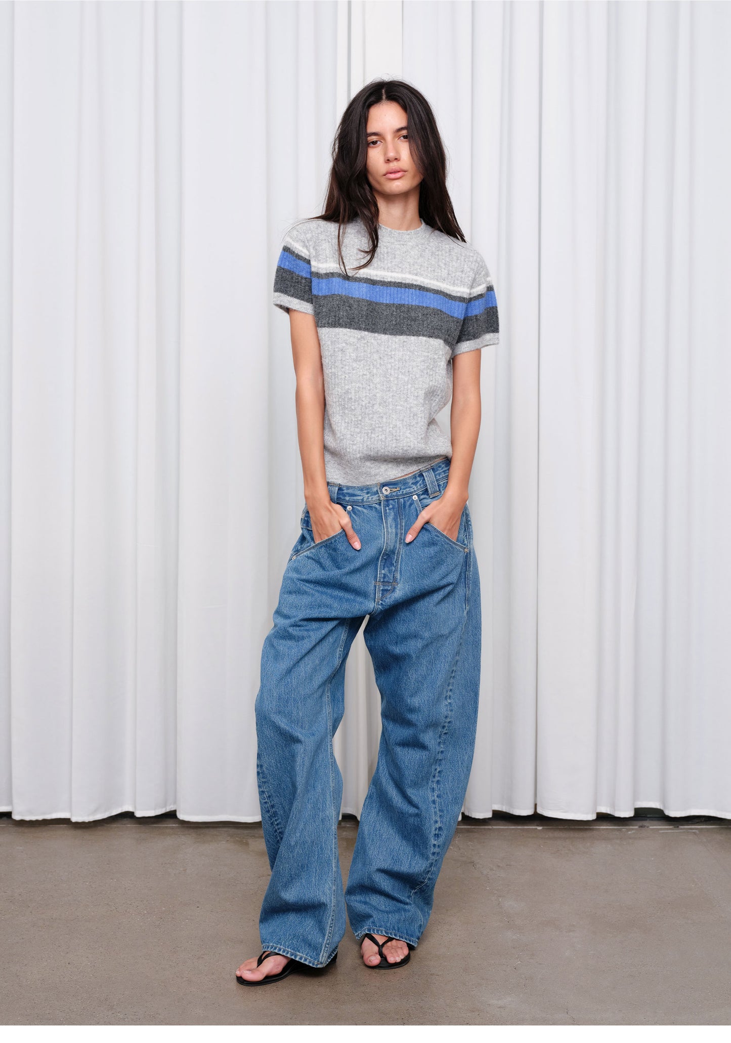 Snowflake-Wash Denim Pants