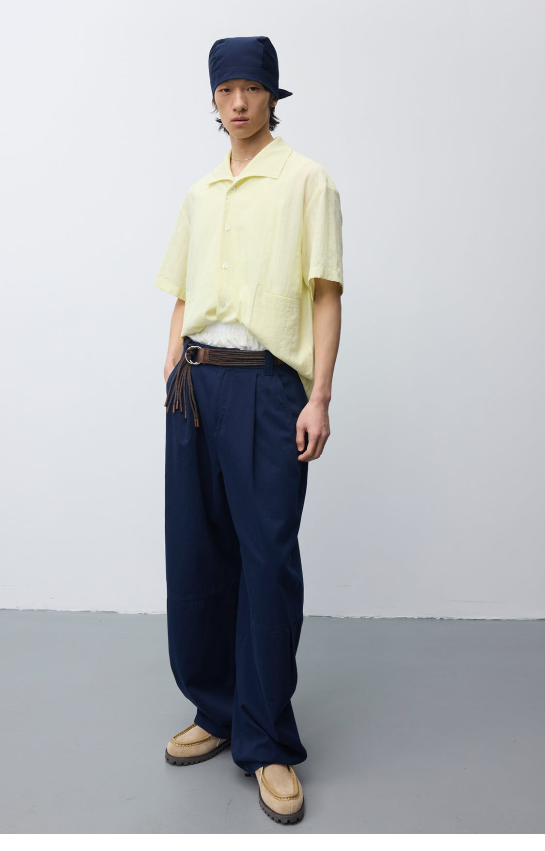 Washed Multi-Pleated Casual Pants
