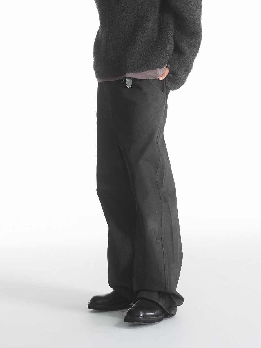 PU coated straight jeans