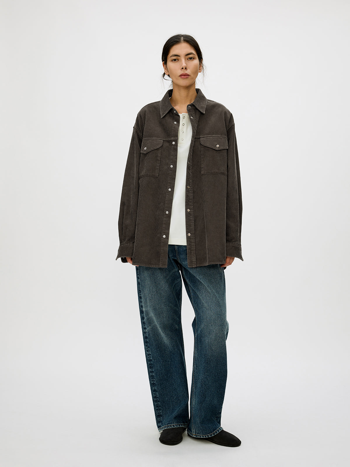 Corduroy Shirt with Pockets