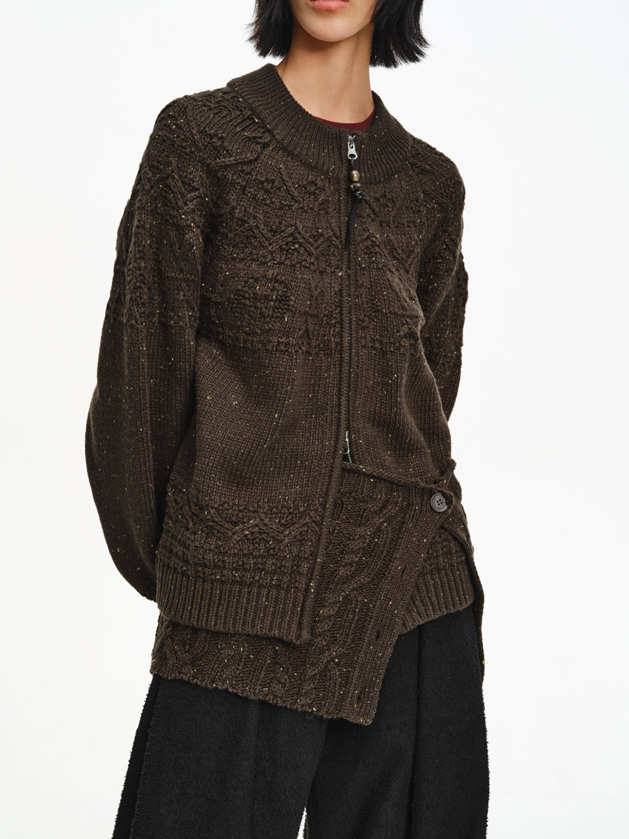 Twist Zip-Up Cardigan