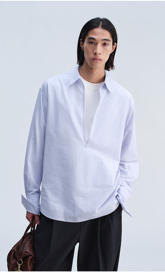 V넥 이중 레이어 셔츠