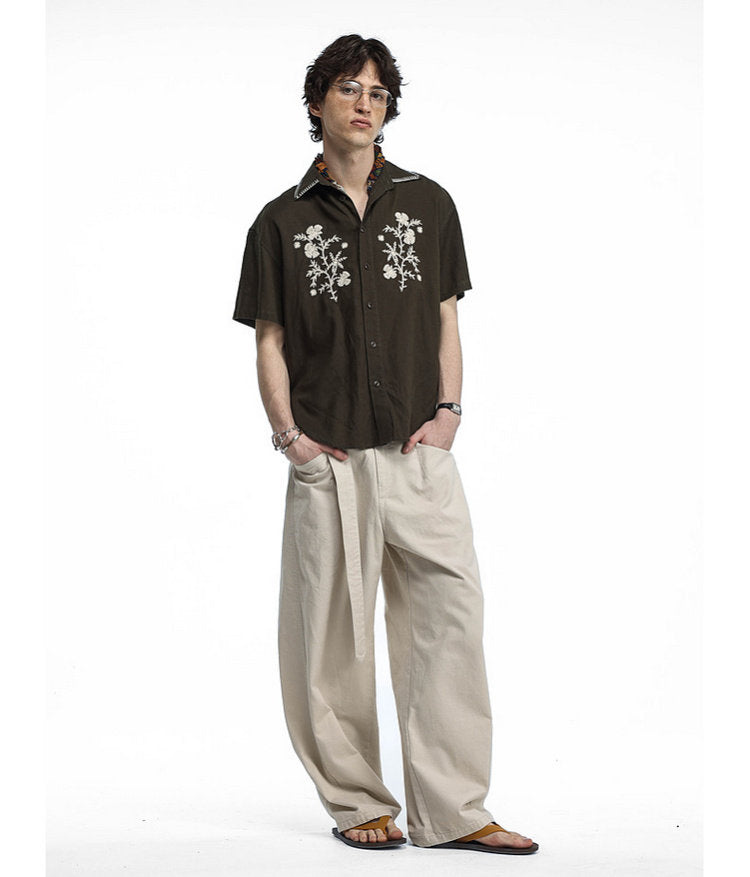 Vintage Floral Embroidered Shirt