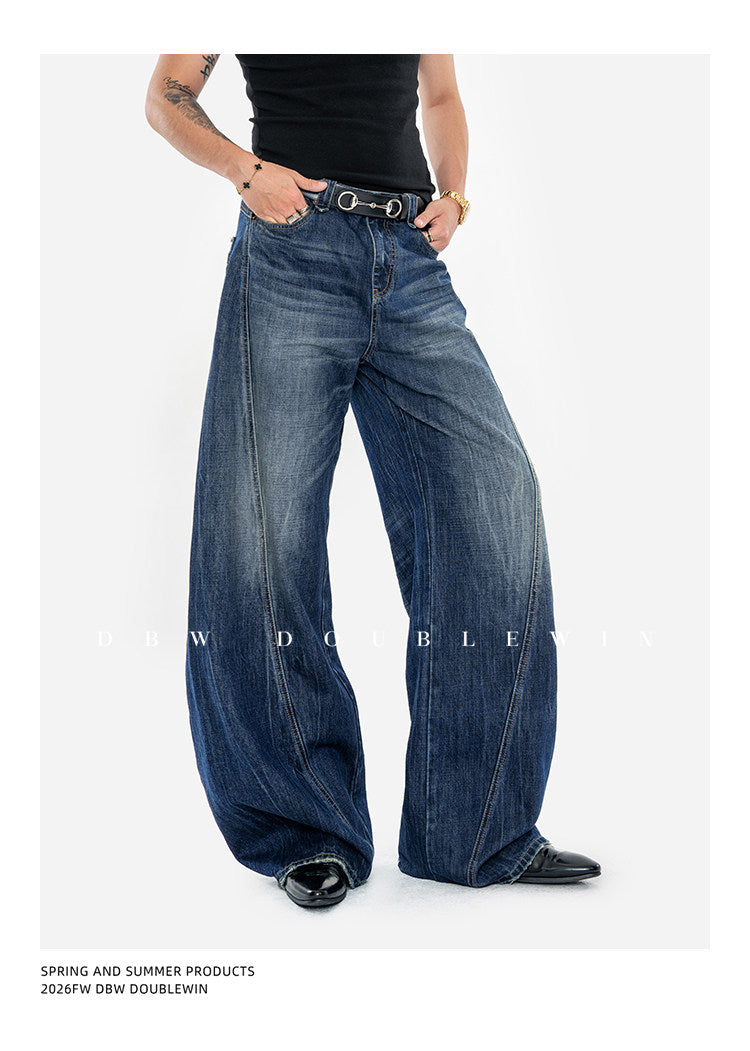 Wide-Leg Denim Pants
