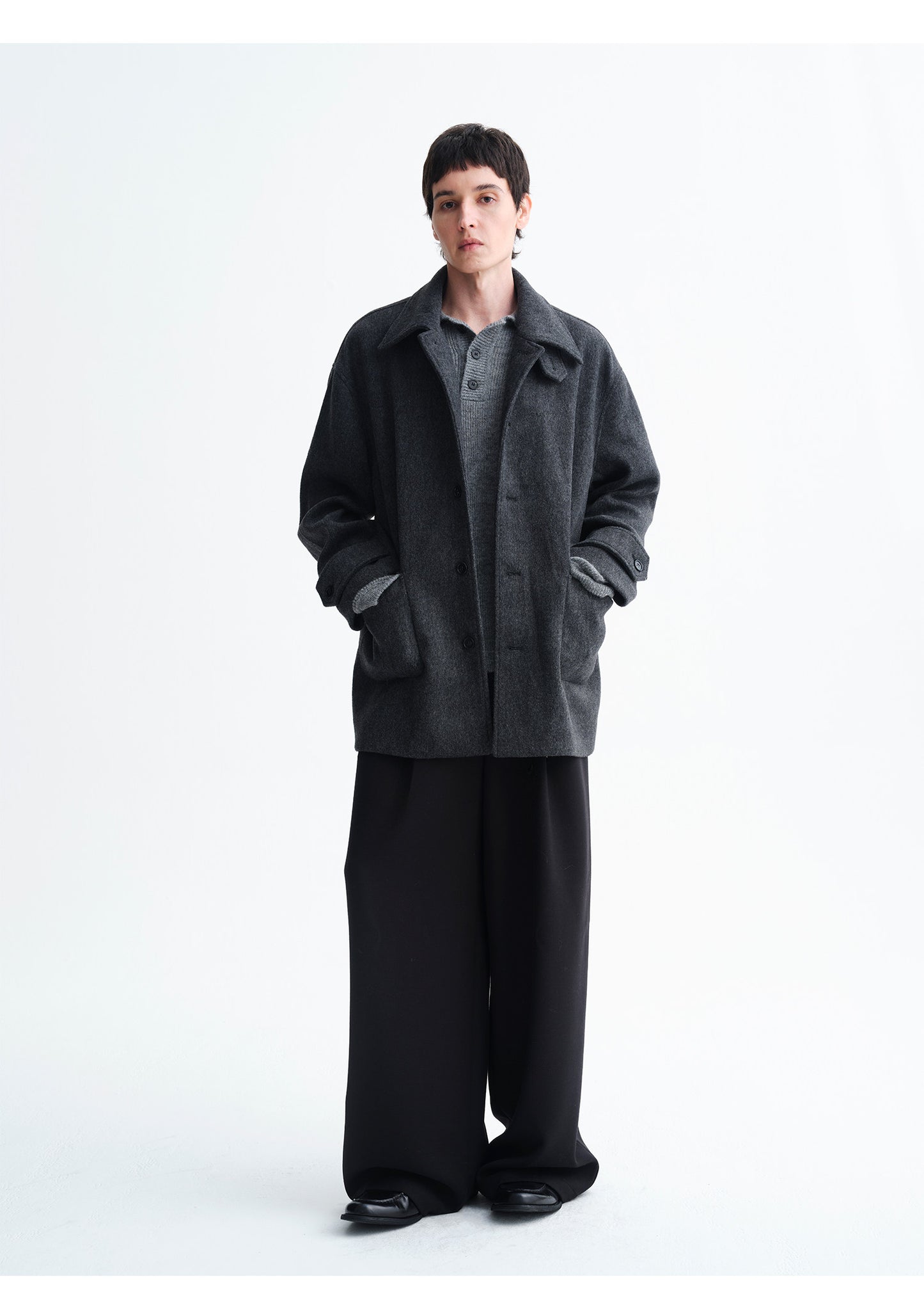 Double-Face Wool Oversized Jacket