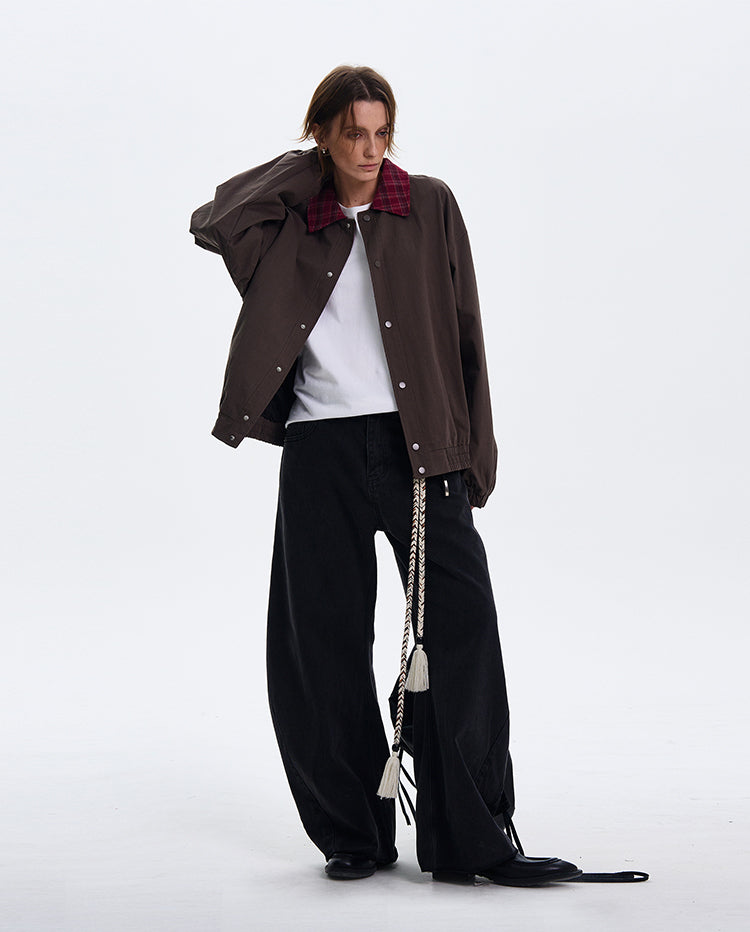 Checkered lapel jacket