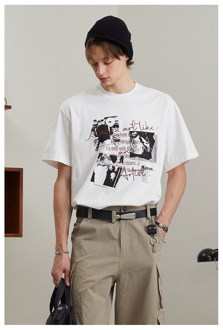 Printed Cotton Short-Sleeved T-Shirt