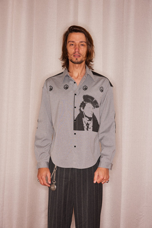 Patchwork Portrait Print Shirt