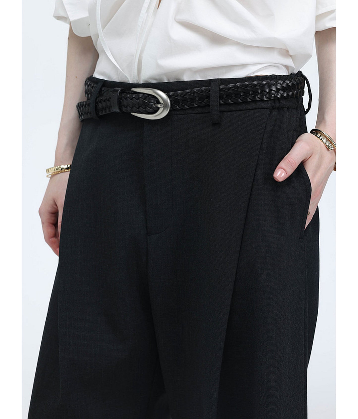 Vintage-Style Pleated Casual Pants