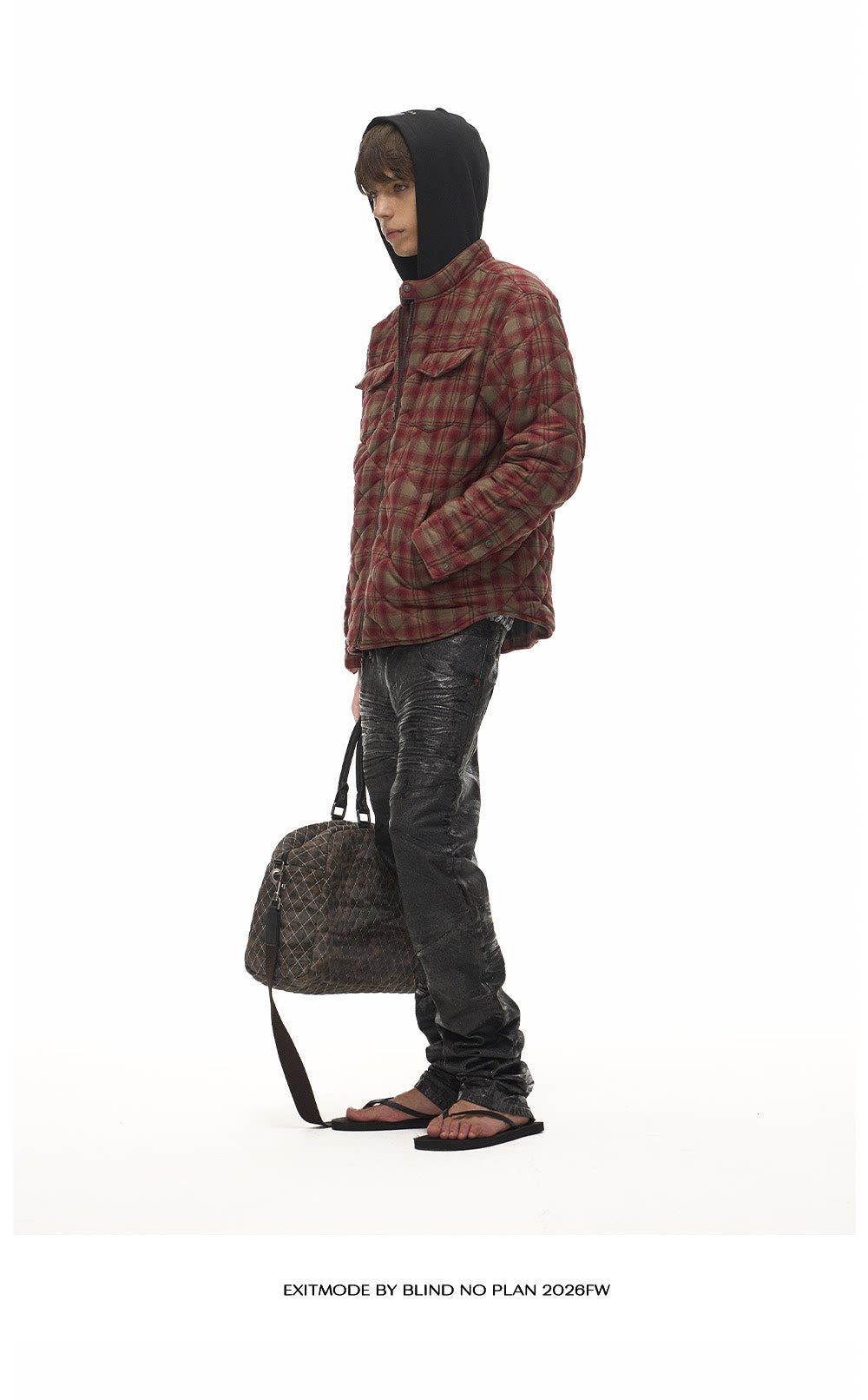 Casual Cotton Jacket with Diamond Pattern