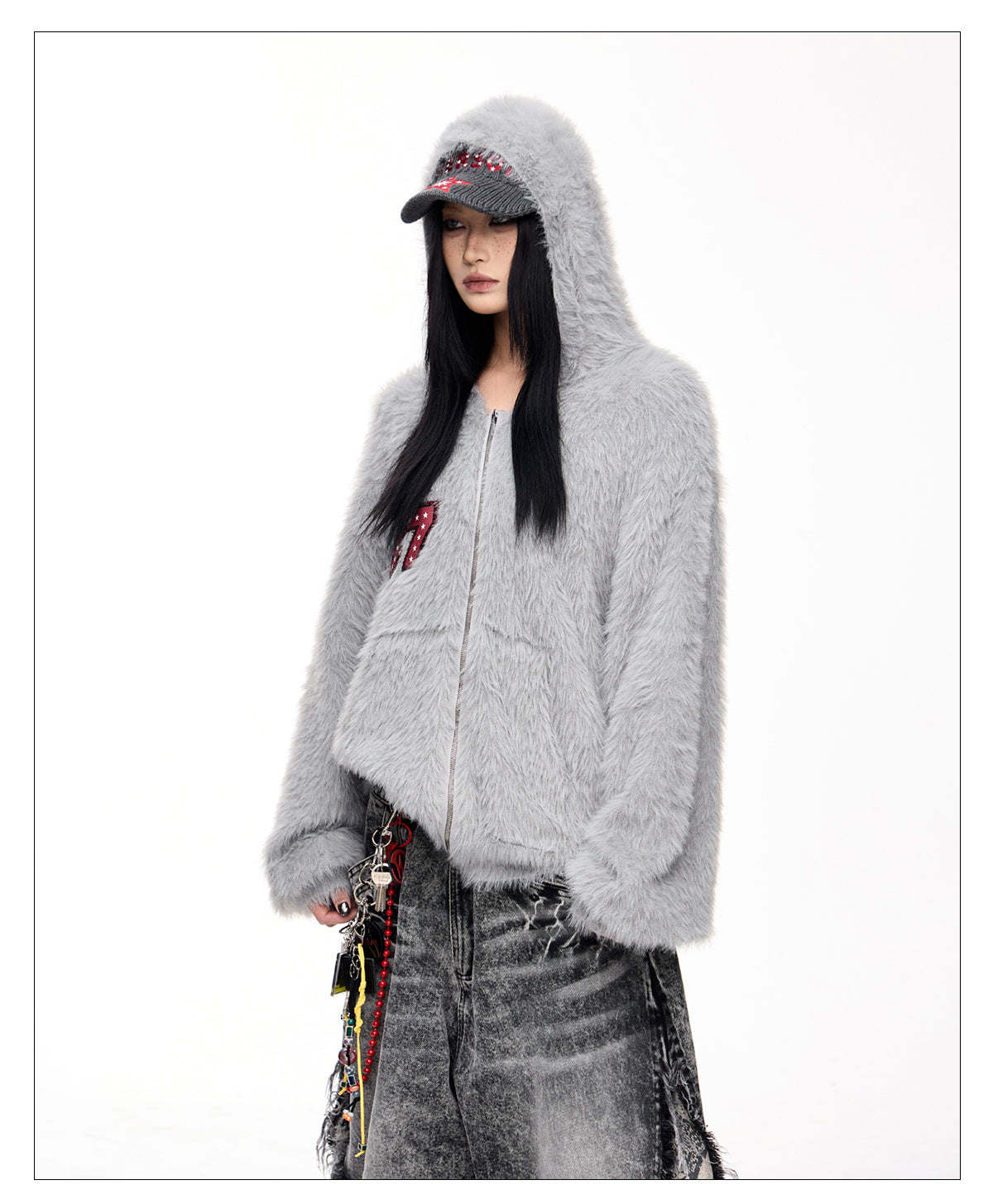 Faux Mink Hooded Sweater