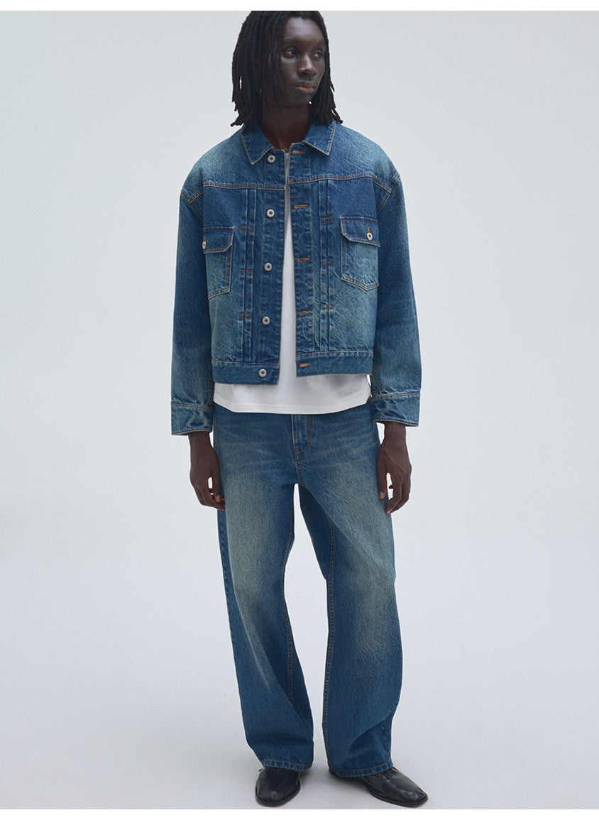 Vintage-Wash Denim Jacket