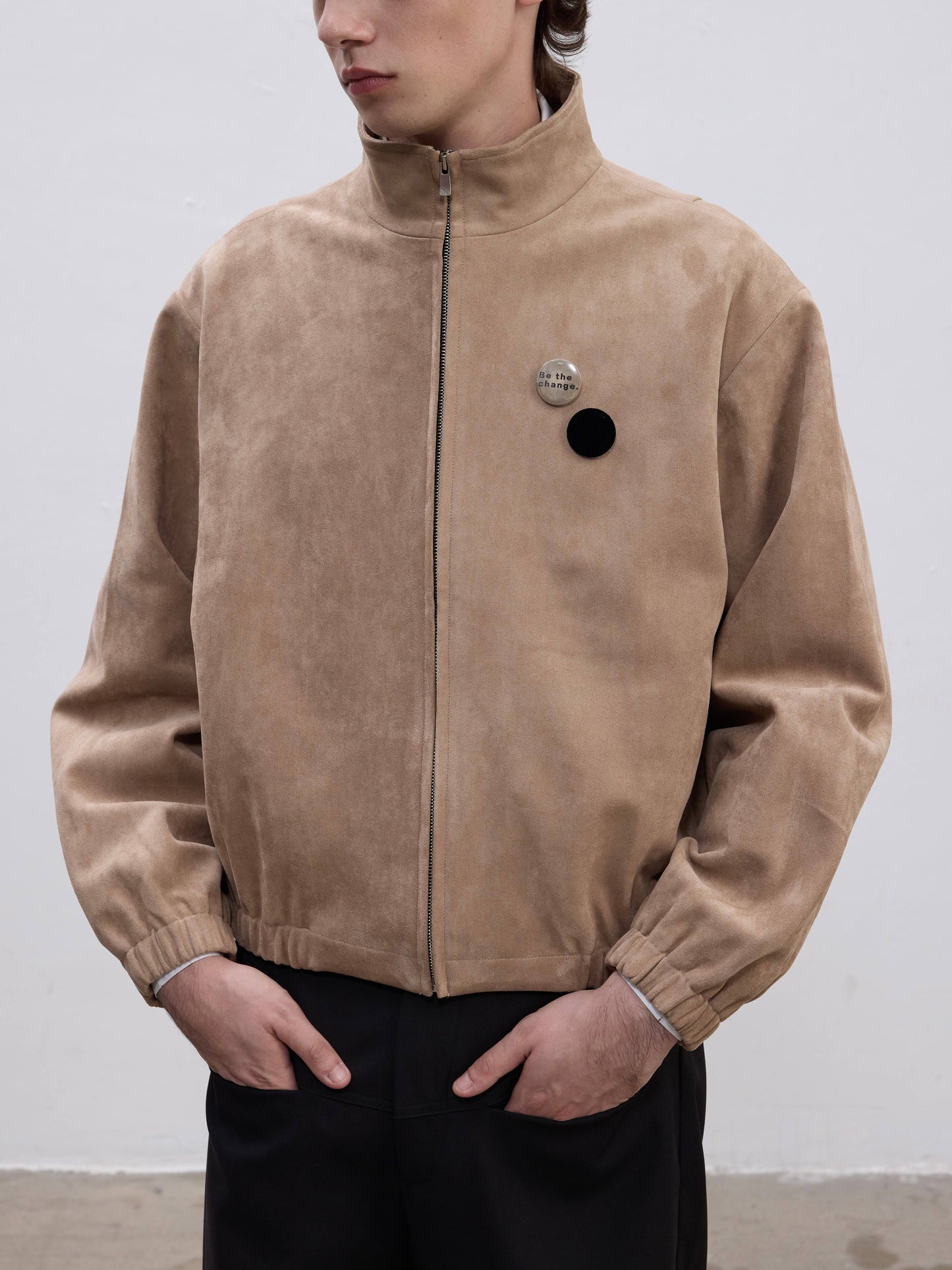 Semi-High Neck Short Jacket