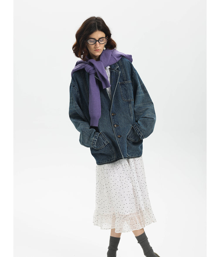 Retro Whisker Denim Jacket