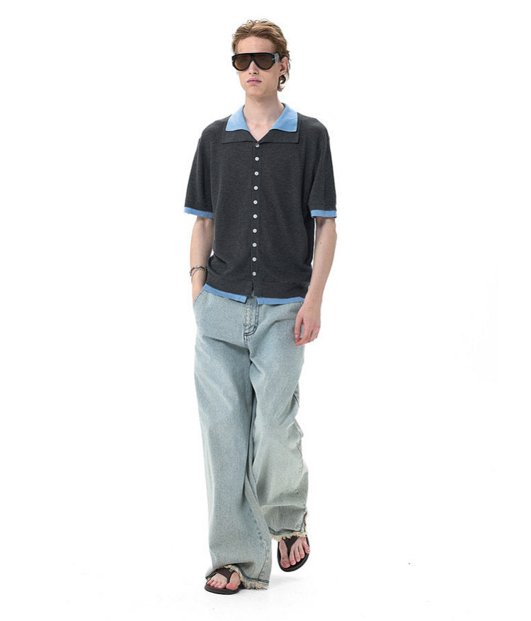 Faux Two-Piece Knit Shirt
