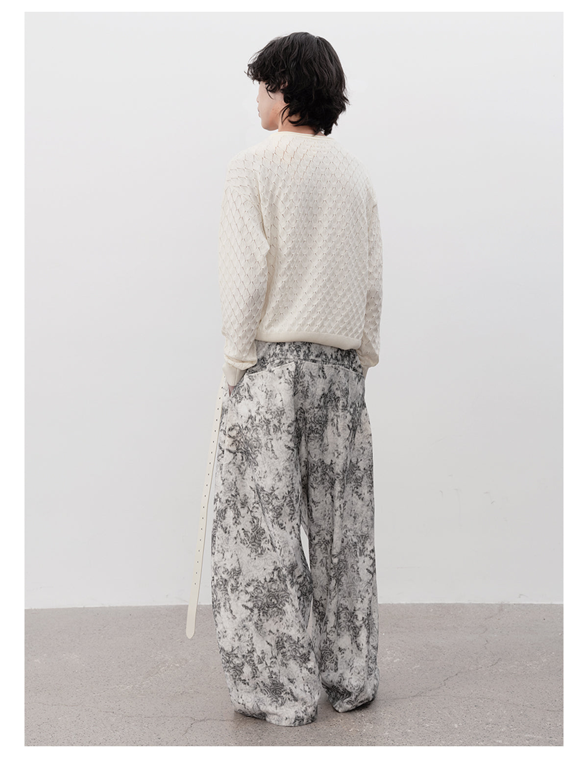 Ripple Jacquard Casual Pants