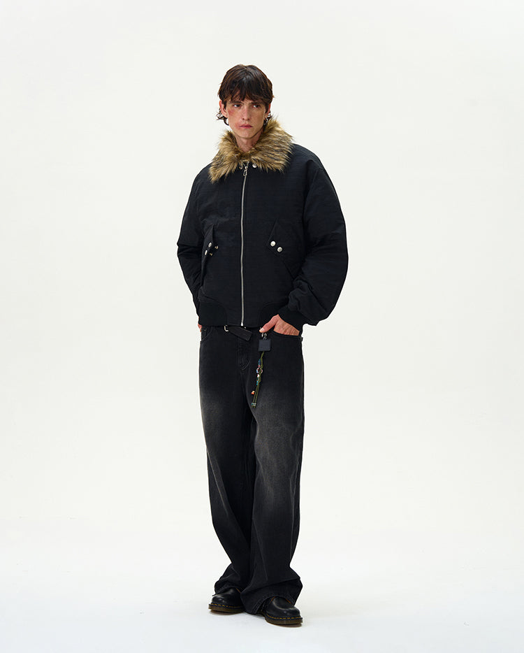 Detachable fur collar Jacket