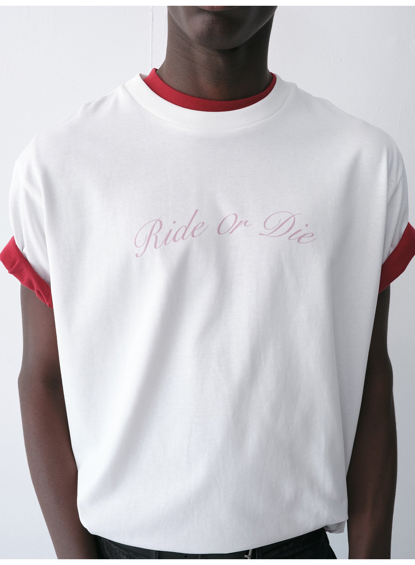 Round-Neck T-Shirt with Alphabet Print