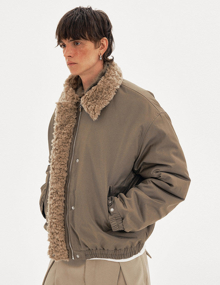 Premium Lambswool Collar Cotton Jacket