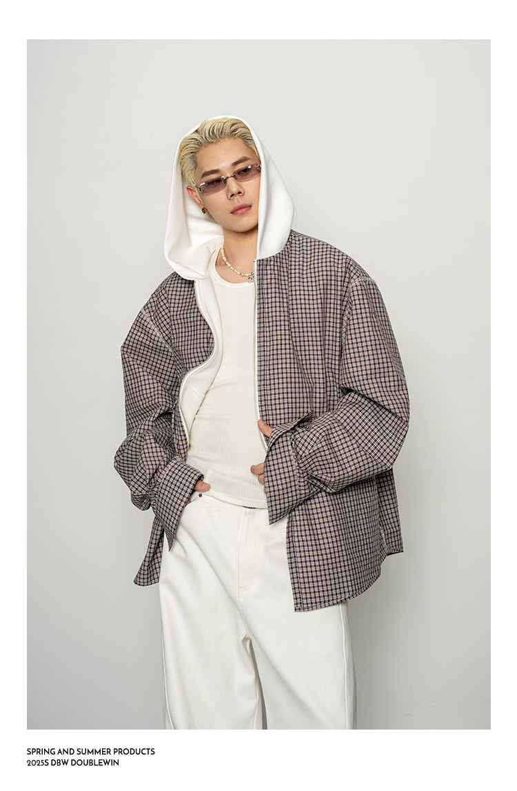 Contrast Color Fake Two-Piece Sweatshirt