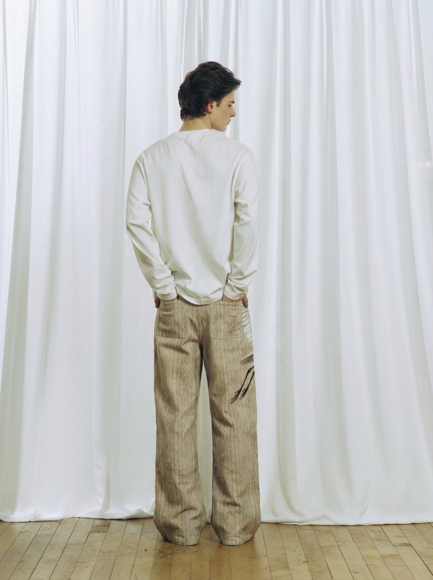 3D-Printed Denim Casual Pants