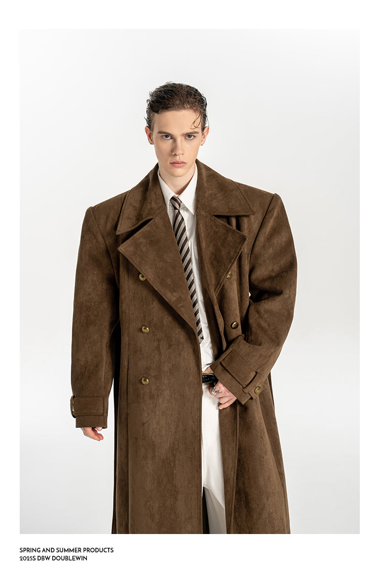 Retro Suede Long Coat