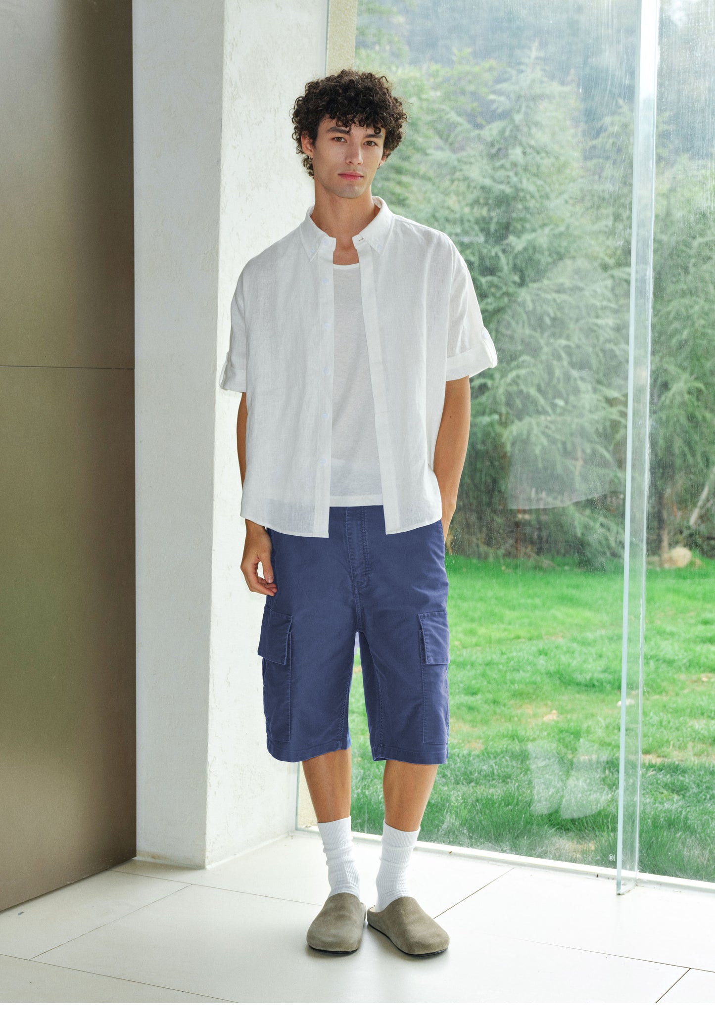 Basic Shirt with Roll-Up Sleeves