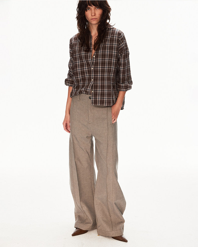 High-End Style 3D Pleated Casual Pants