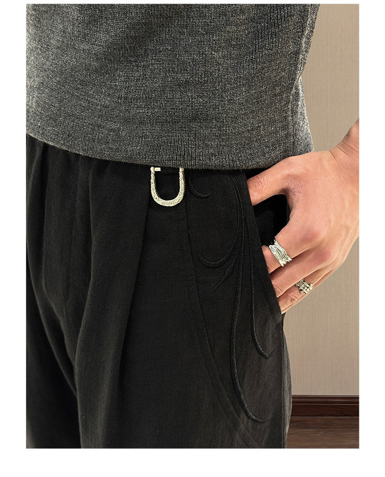 Straight-Leg Casual Pants with Excellent Breathability