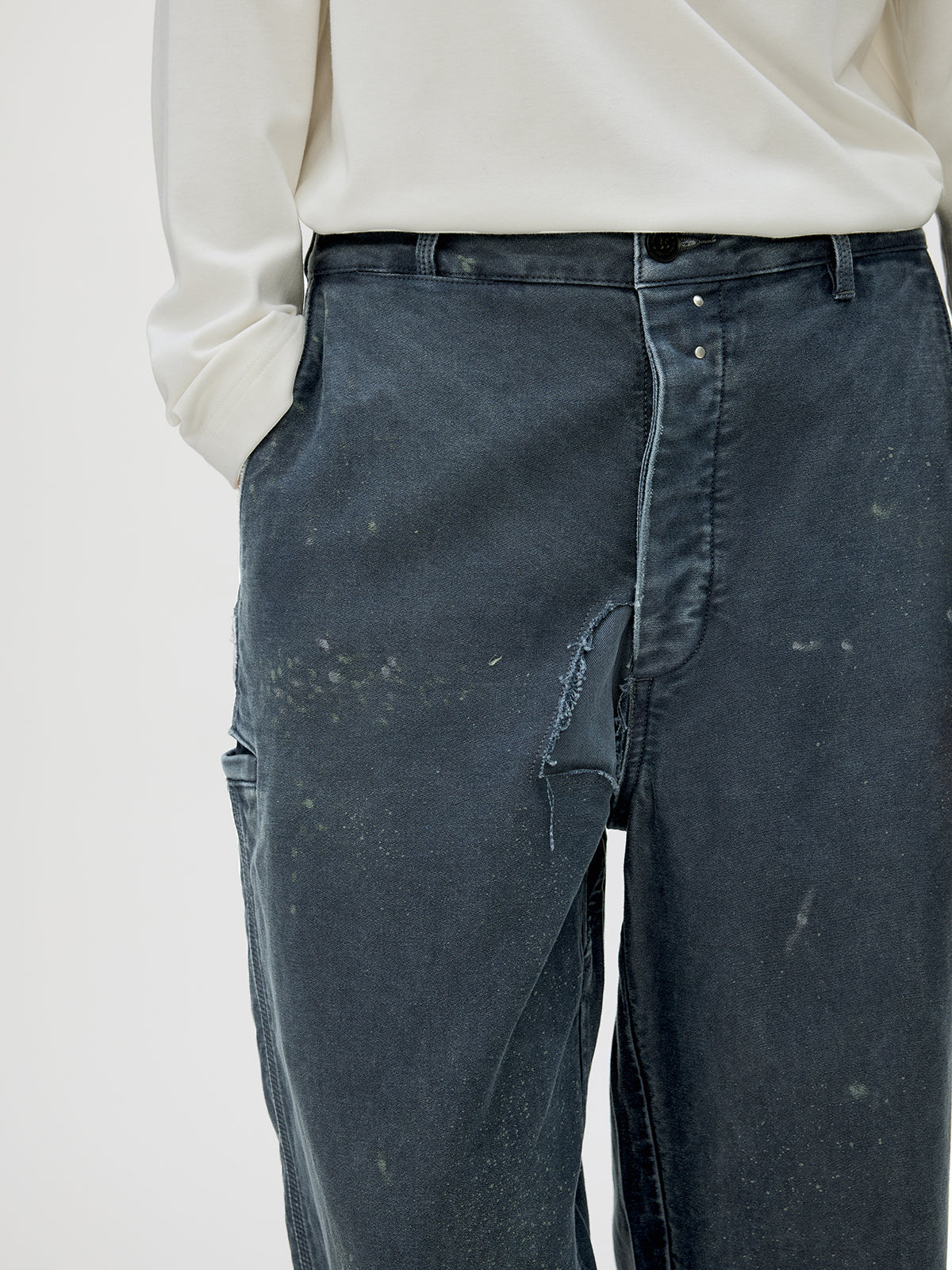 Heavy-Wash Finish Casual Pants