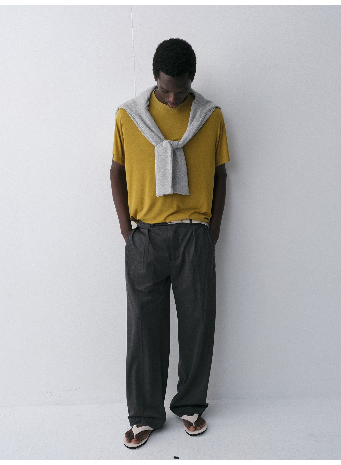 Tencel & Wool Blend Crew Neck T-Shirt