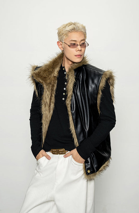 Leather Reversible Quilted Vest