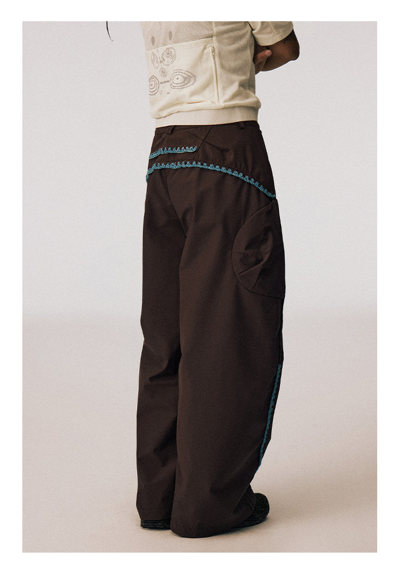Hand-Knitted Cocoon-Shaped Casual Pants
