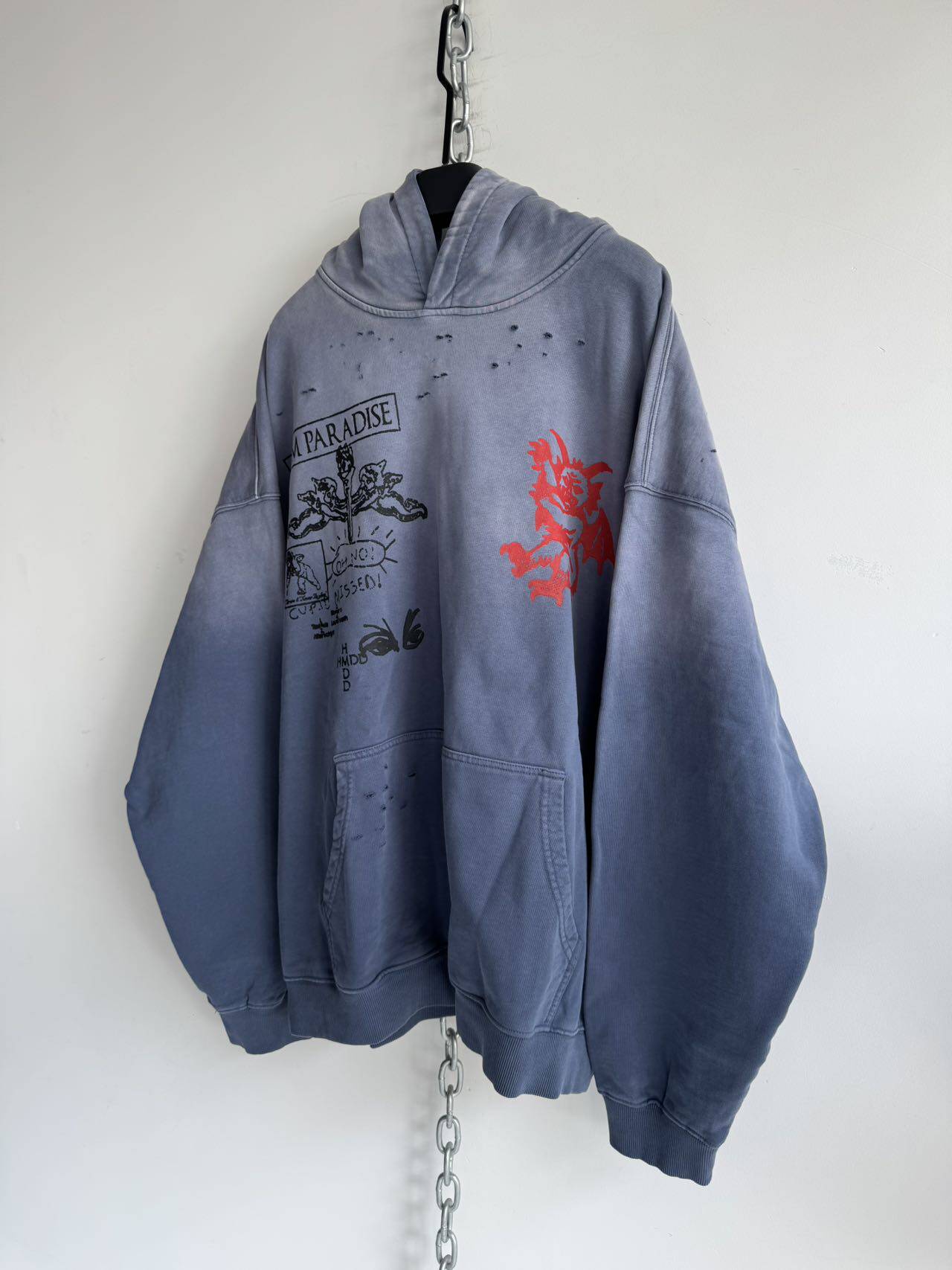 Spray-dyed Printed Hoodie